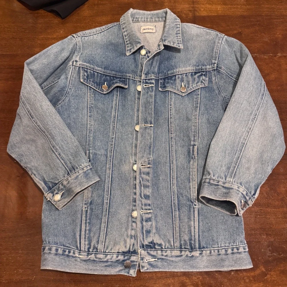 Derrieres Vintage Light Wash Denim‎ Trucker Jacket Mens Blue Jean Coat XL